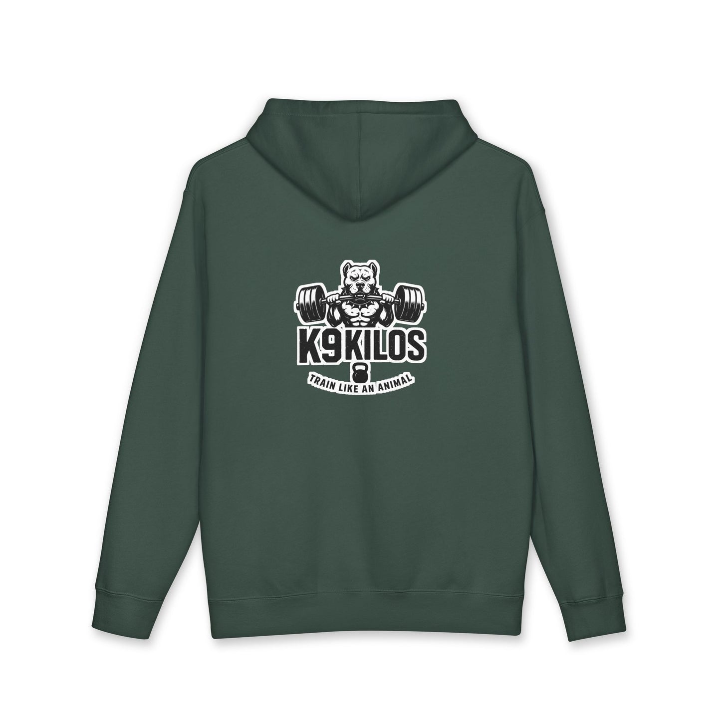 K9 Kilos Weightlifting Hoodie Back— Dog Trainer Fitness Pullover