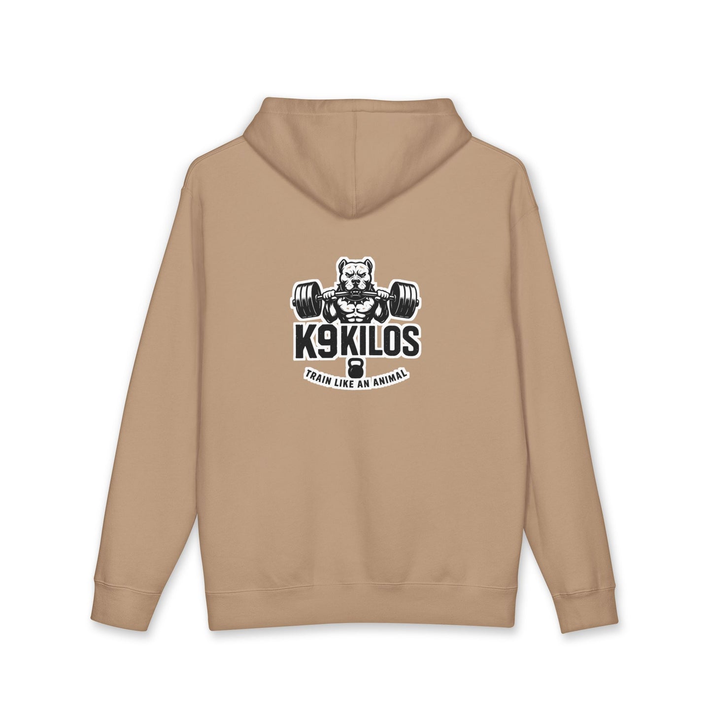 K9 Kilos Weightlifting Hoodie Back— Dog Trainer Fitness Pullover