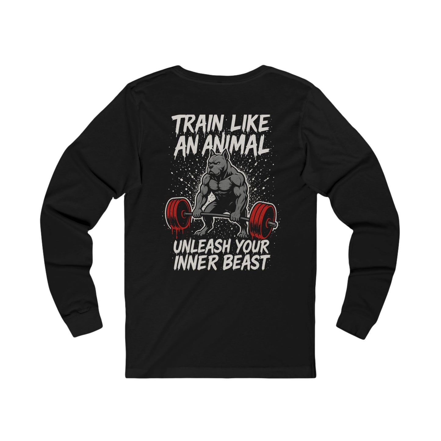 Cane Corso Train Like an Animal Long Sleeve Shirt— "Unleash Your Inner Beast" Gym Shirt