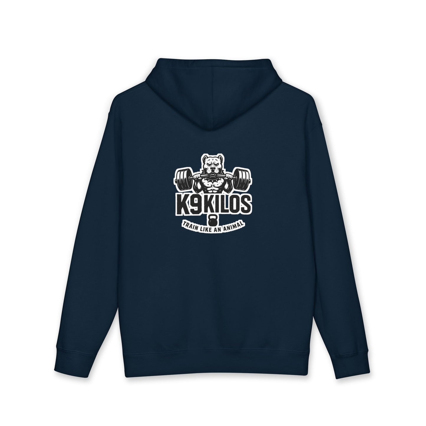 K9 Kilos Weightlifting Hoodie Back— Dog Trainer Fitness Pullover