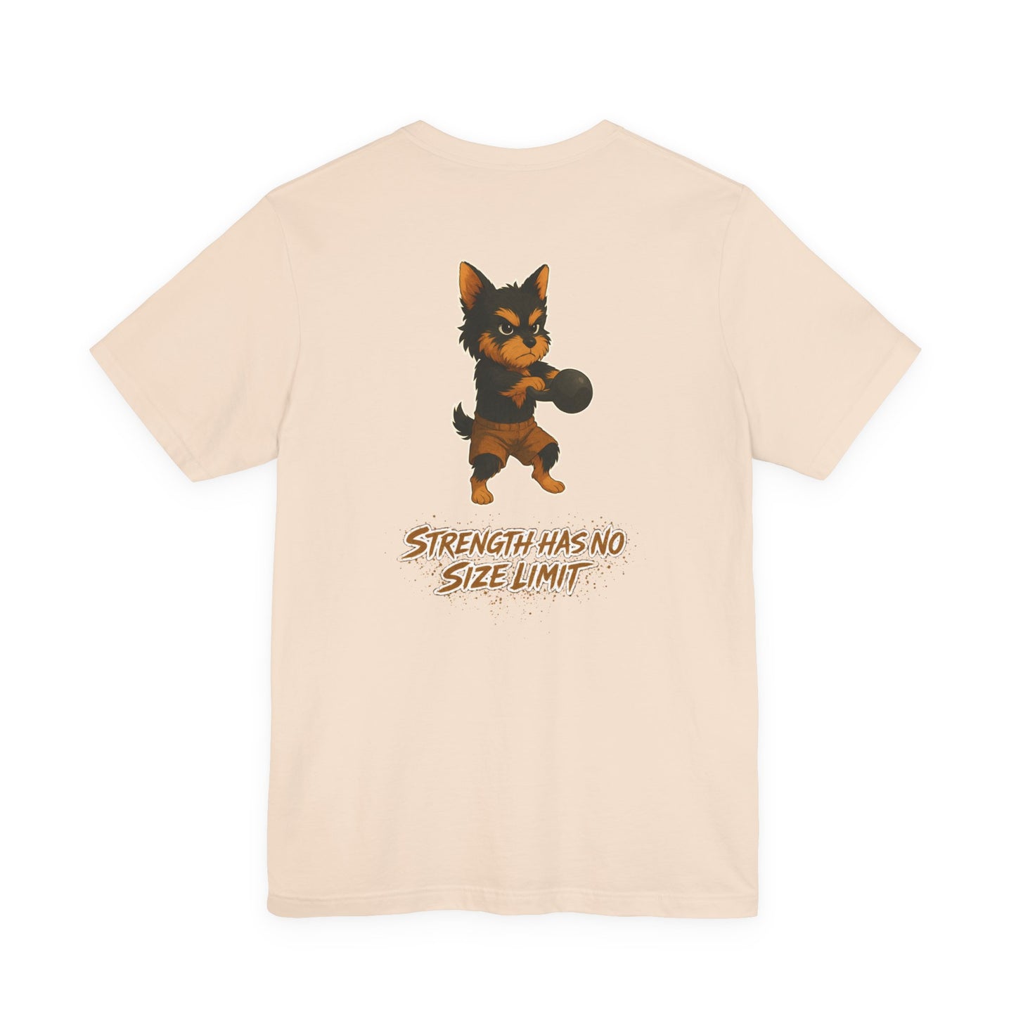 Strength Has No Size Limit – Kettlebell Yorkie Gym Shirt