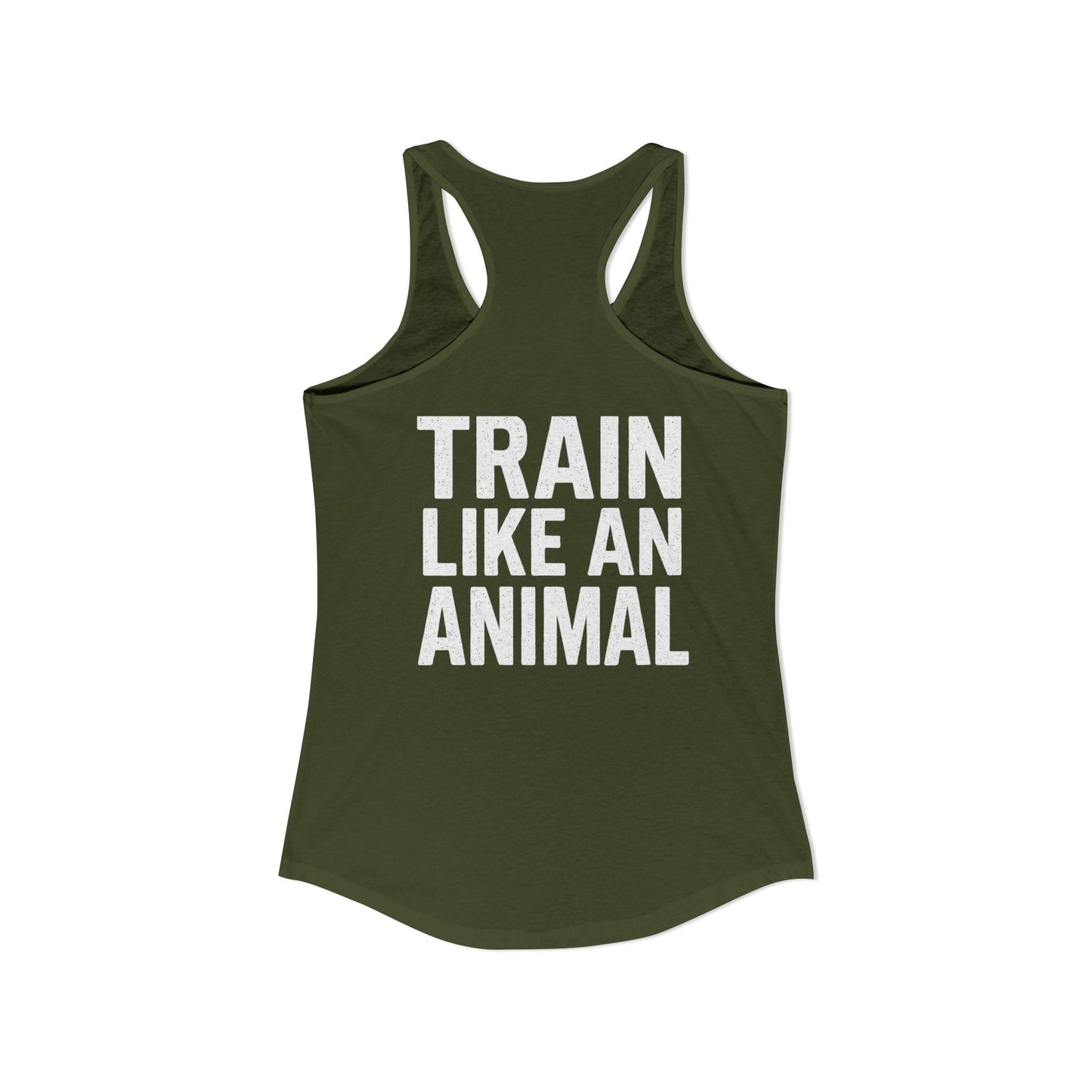 Train Like an Animal Racerback Tank, Motivational Workout Top, Women's Athletic Shirt, Gym Essential, Fitness Gift, Exercise Apparel
