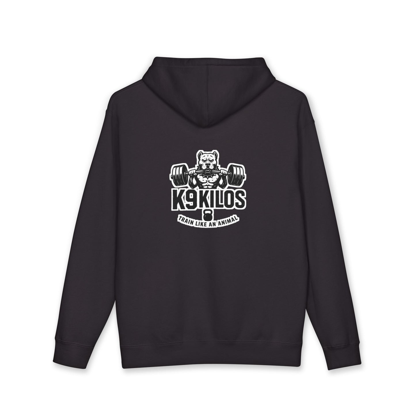 K9 Kilos Weightlifting Hoodie Back— Dog Trainer Fitness Pullover