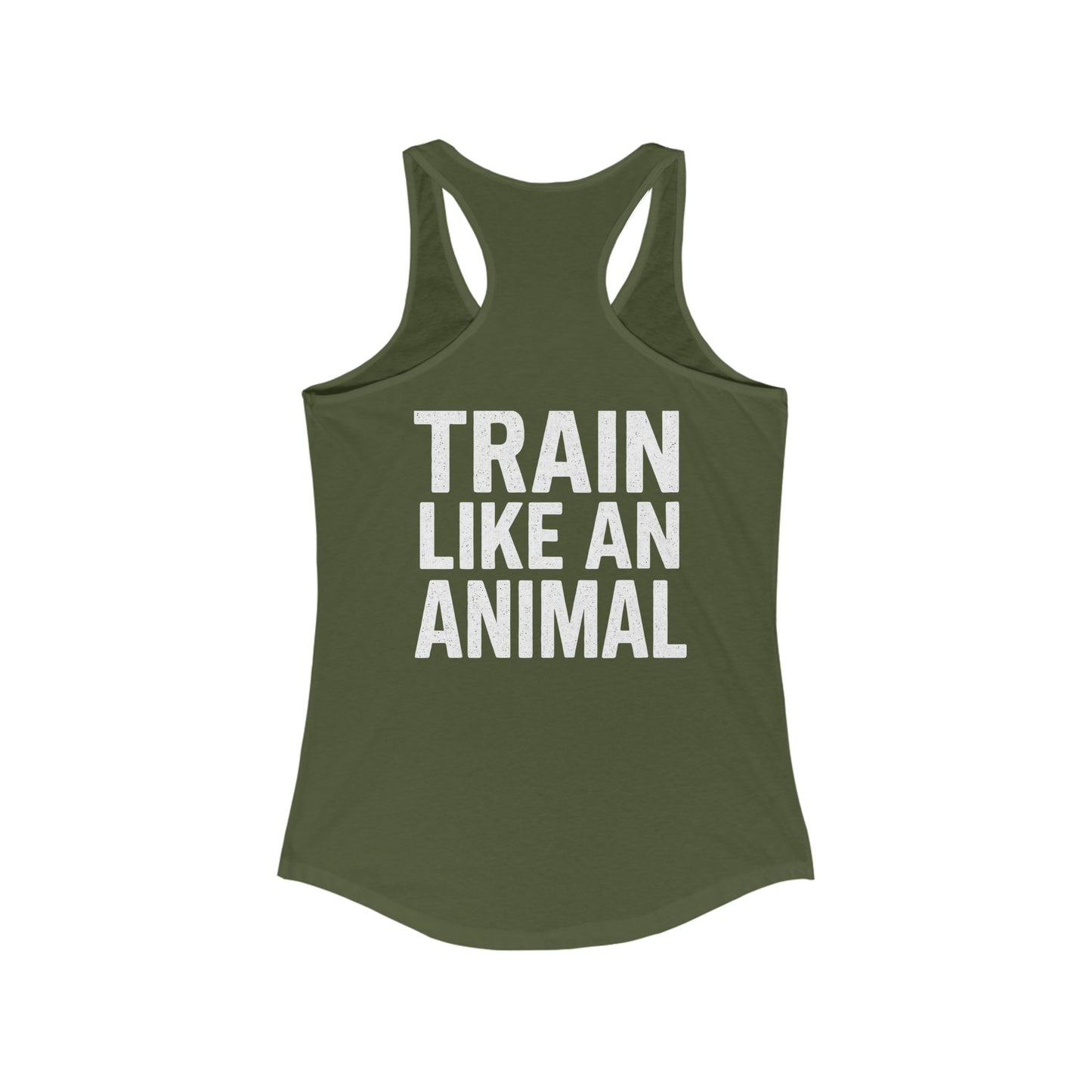 Train Like an Animal Racerback Tank, Motivational Workout Top, Women's Athletic Shirt, Gym Essential, Fitness Gift, Exercise Apparel