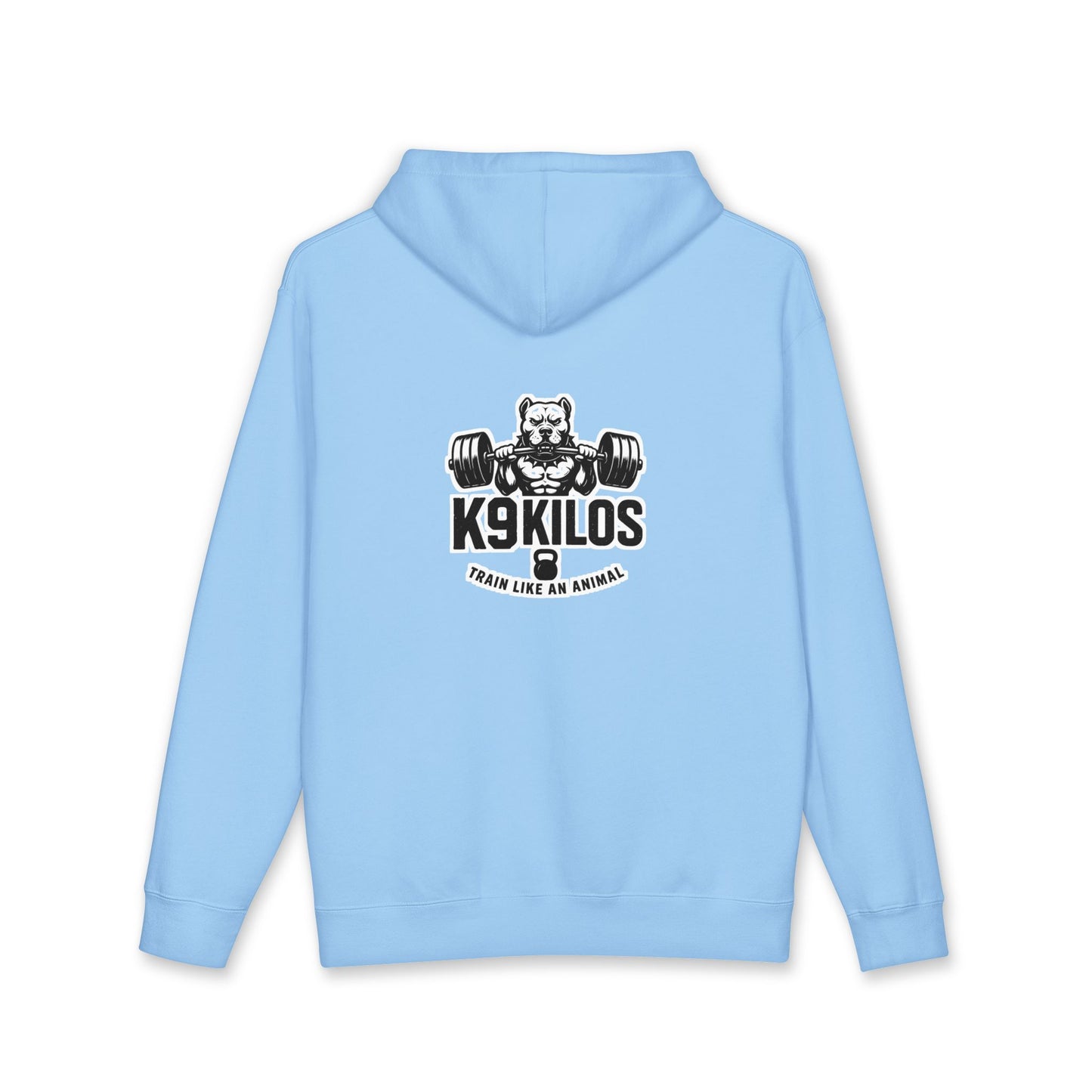 K9 Kilos Weightlifting Hoodie Back— Dog Trainer Fitness Pullover